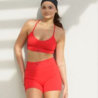 Short   tecido canelado Red